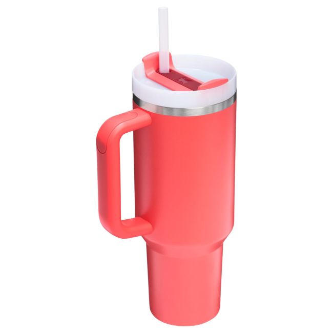 Stanley - termos tip sticla cu pai - Quencher H2.0 FlowState - Coral - 1.18L