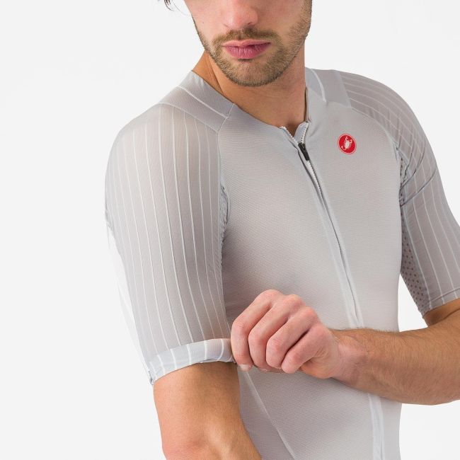 Castelli - costum triatlon cu maneca scurta - Free Sanremo 3 Suit Short Sleeve - alb | negru