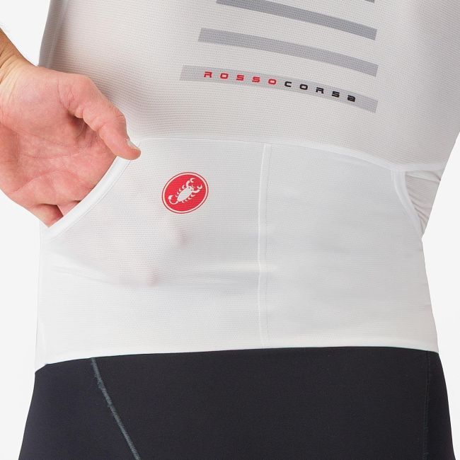 Castelli - costum triatlon cu maneca scurta - Free Sanremo 3 Suit Short Sleeve - alb | negru