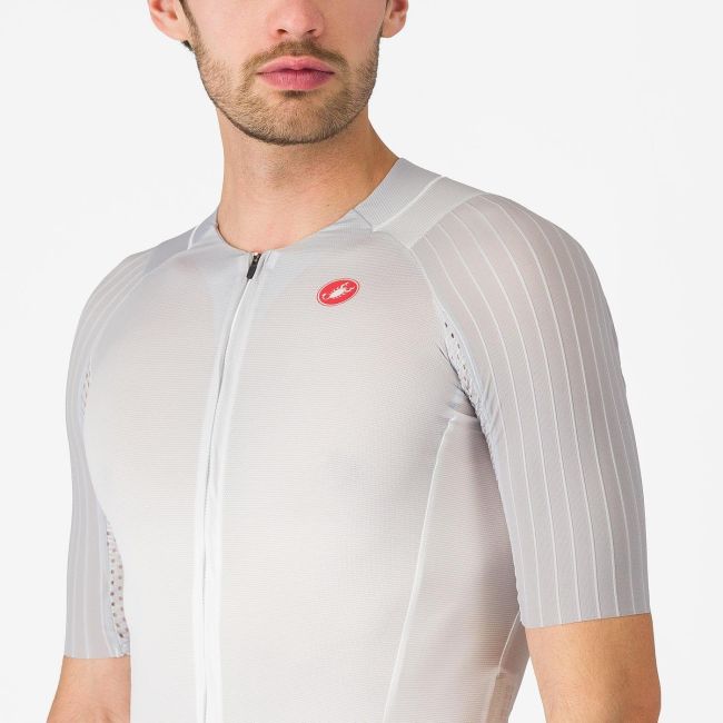 Castelli - costum triatlon cu maneca scurta - Free Sanremo 3 Suit Short Sleeve - alb | negru