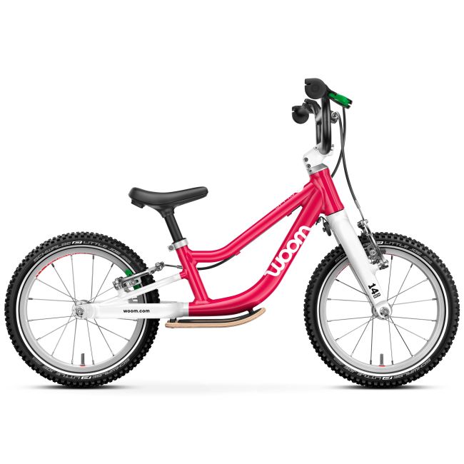 Bicicleta copii Woom 1 Go Plus cu roti 14" roz Hot Pink
