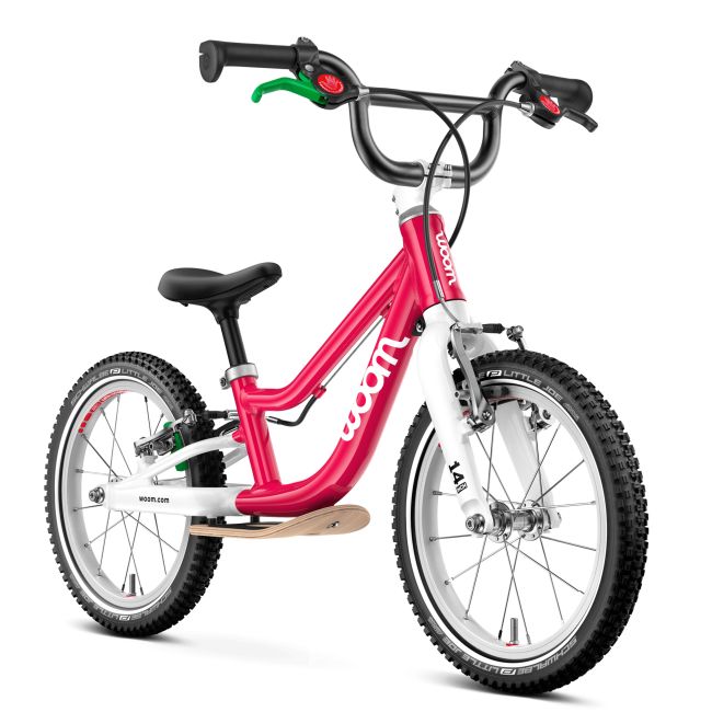 Bicicleta copii Woom 1 Go Plus cu roti 14" roz Hot Pink