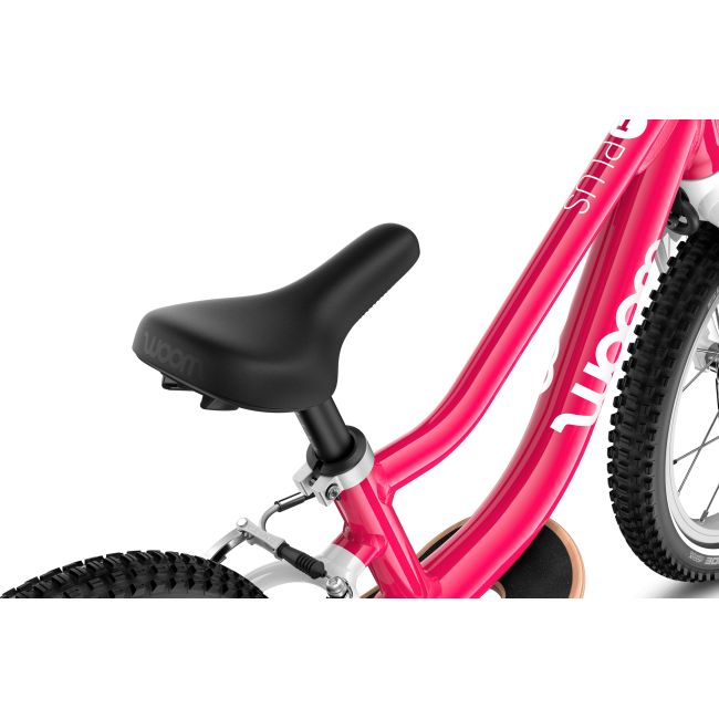 Bicicleta copii Woom 1 Go Plus cu roti 14" roz Hot Pink