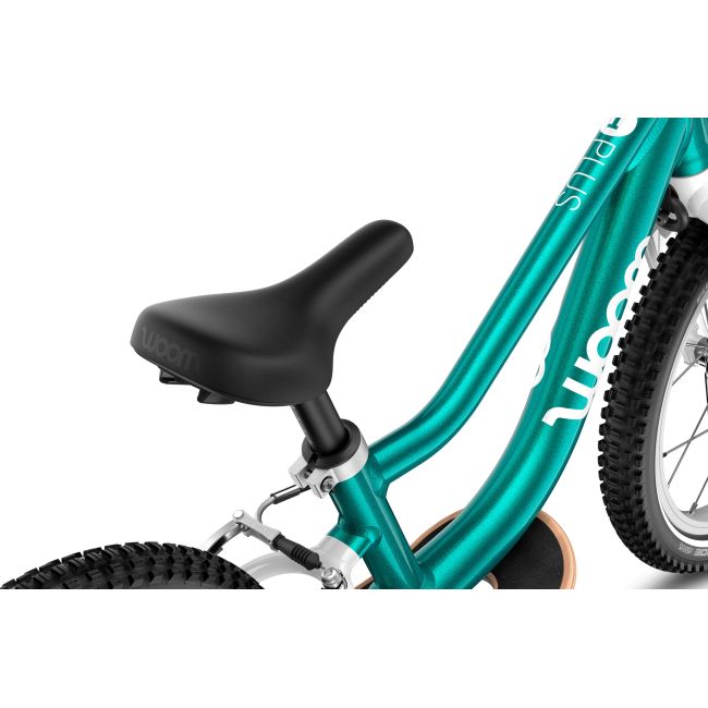 Bicicleta copii Woom 1 Go Plus cu roti 14" - albastru Metallic Turquoise Petrol