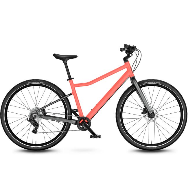 Bicicleta copii Woom 6 Explore cu roti 26" Neon Coral