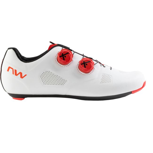 Northwave - pantofi ciclism sosea - Revolution - White | Red Fluo