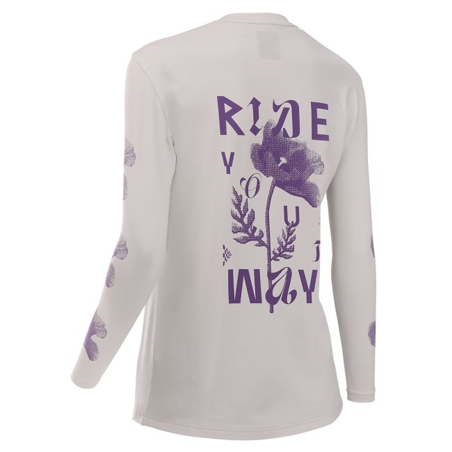 Northwave - tricou ciclism maneca lunga - Xtrail Woman Long Sleeve Jersey - Light Grey | Dark Purple