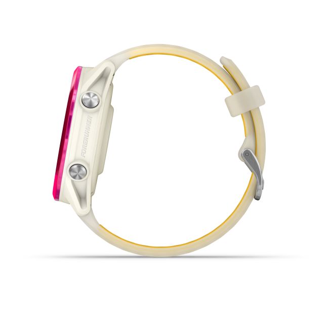 Garmin Forerunner 570 - 42 mm - ceas multisport cu GPS si AMOLED - alb mango roz Raspberry Aluminium with Translucent Bone | Mango Band