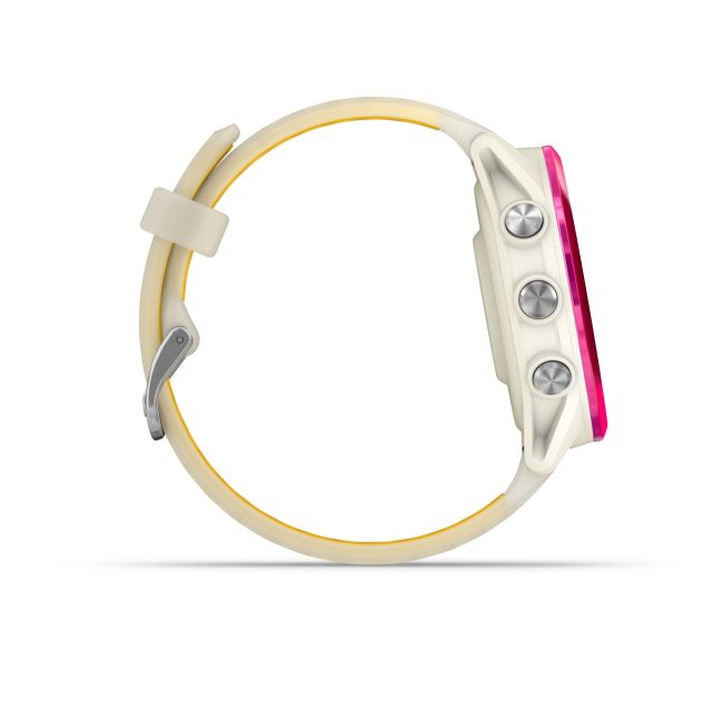 Garmin Forerunner 570 - 42 mm - ceas multisport cu GPS si AMOLED - alb mango roz Raspberry Aluminium with Translucent Bone | Mango Band