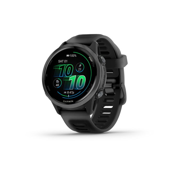 Garmin Forerunner 570 - 42 mm - ceas multisport cu GPS si AMOLED - negru Slate Gray Aluminium with Translucent Black | Black Band