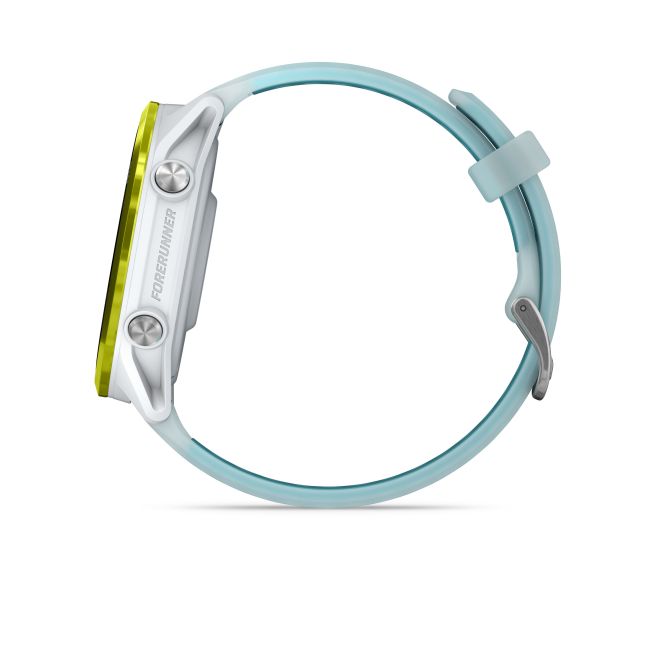 Garmin Forerunner 570 - 47mm - ceas multisport cu GPS si AMOLED - alb Amp Yellow Aluminium with Translucent Whitestone | Turquoise Band