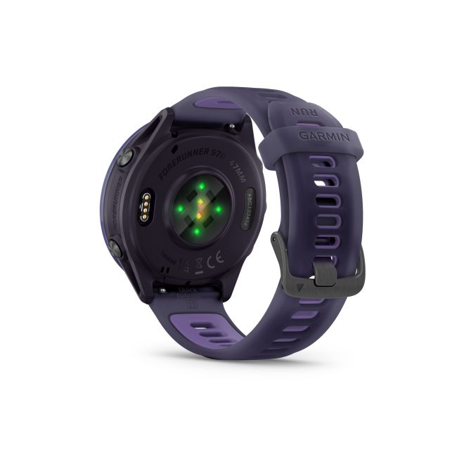 Garmin Forerunner 570 - 47mm - ceas multisport cu GPS si AMOLED - negru Indigo Aluminium with Translucent Imperial Purple | Indigo Band