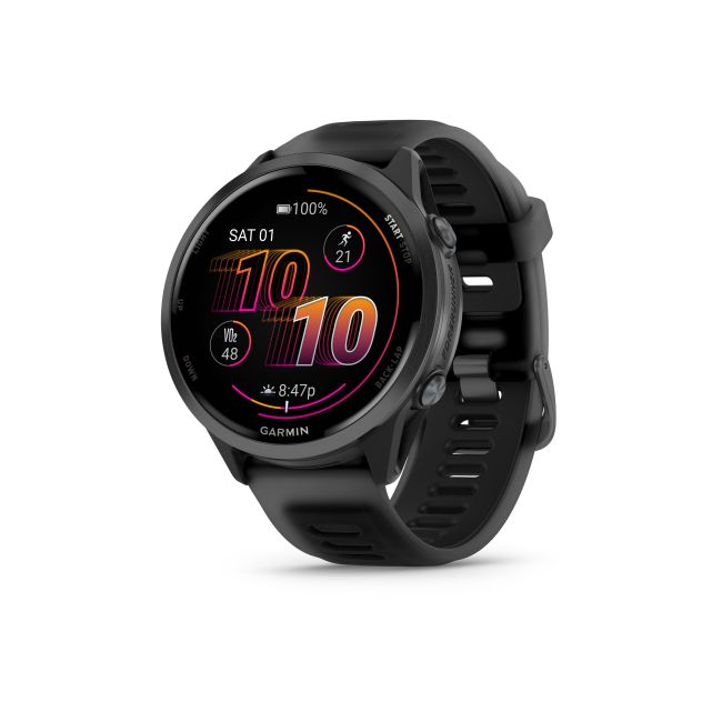 Garmin Forerunner 570 - 47mm - ceas multisport cu GPS si AMOLED - negru Slate Gray Aluminium with Translucent Black | Black Band