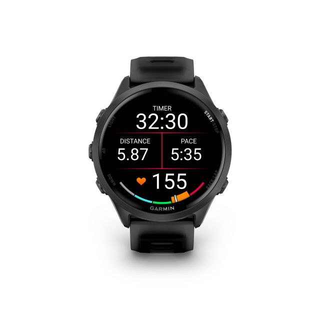 Garmin Forerunner 570 - 47mm - ceas multisport cu GPS si AMOLED - negru Slate Gray Aluminium with Translucent Black | Black Band