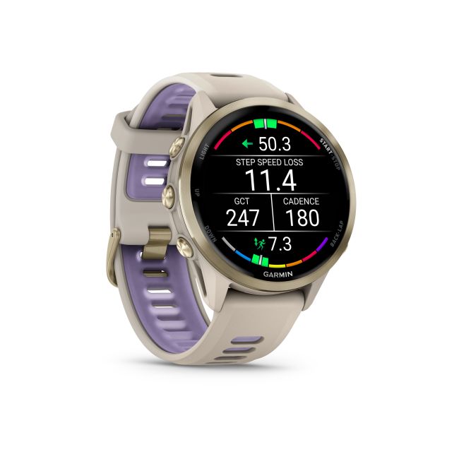 Garmin Forerunner 970 AMOLED Titan Sapphire - Smartwatch multisport soft gold/ french grey