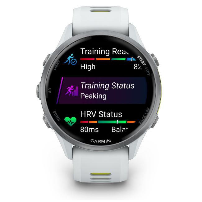 Garmin Forerunner 970 AMOLED Titan Sapphire - Smartwatch multisport argintiu alb