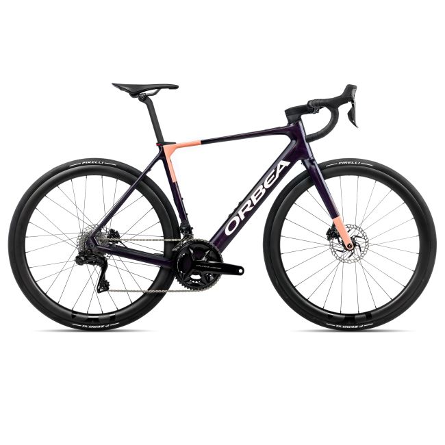 Bicicletă electrică șosea Orbea GAIN M10i - Fantasy Purple Carbon View (Gloss) | Orange Cloud (Matt)