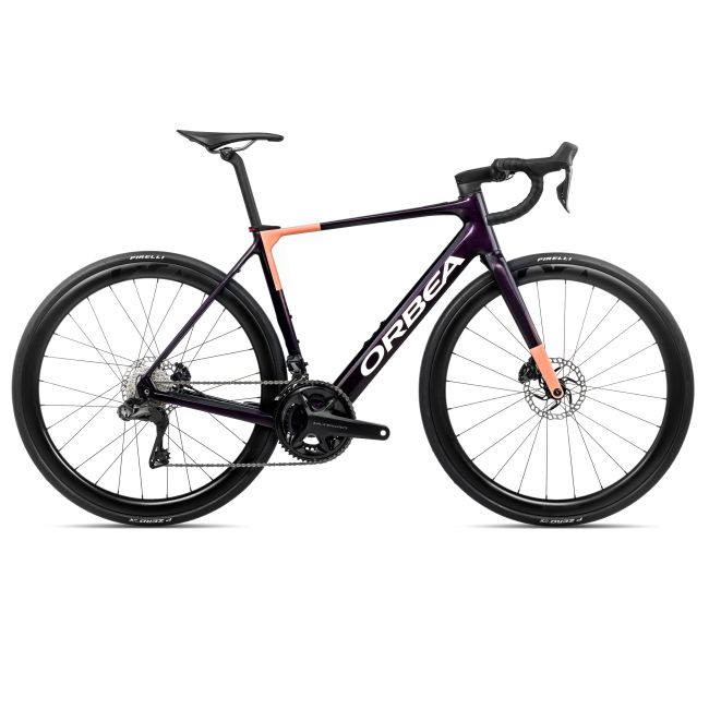 Bicicletă electrică șosea Orbea GAIN M20i - Fantasy Purple Carbon View (Gloss) | Orange Cloud (Matt)