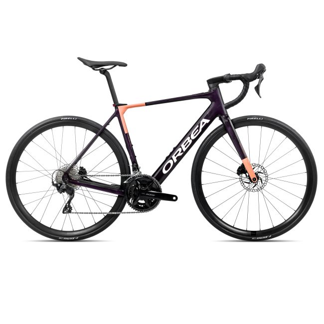 Bicicletă electrică șosea Orbea GAIN M30 - Fantasy Purple Carbon View (Gloss) | Orange Cloud (Matt)