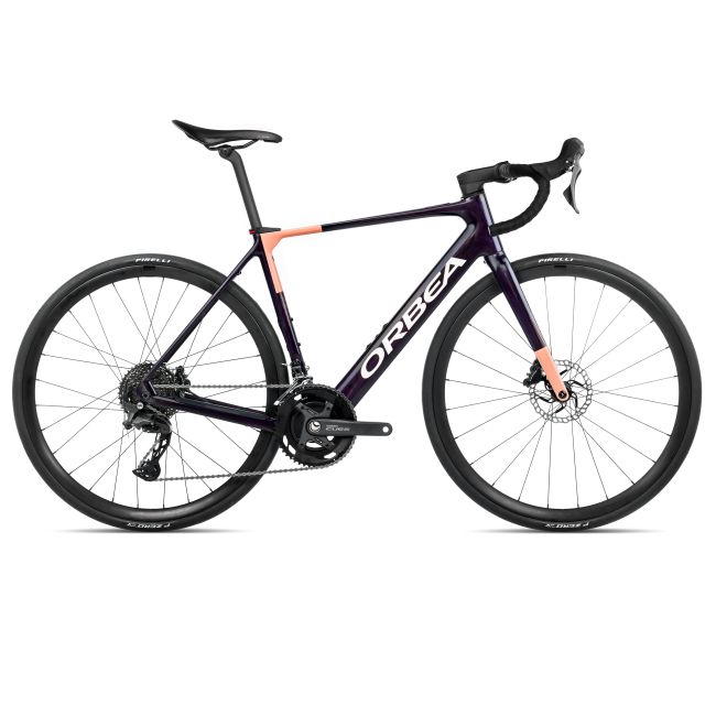 Bicicletă electrică șosea Orbea GAIN M40 - Fantasy Purple Carbon View (Gloss) | Orange Cloud (Matt)