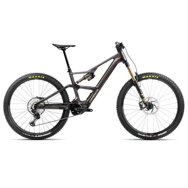 Bicicletă electrică eMTB Trail Orbea RISE LT M10 630W - Cosmic Carbon View | Golden Sand (Gloss)