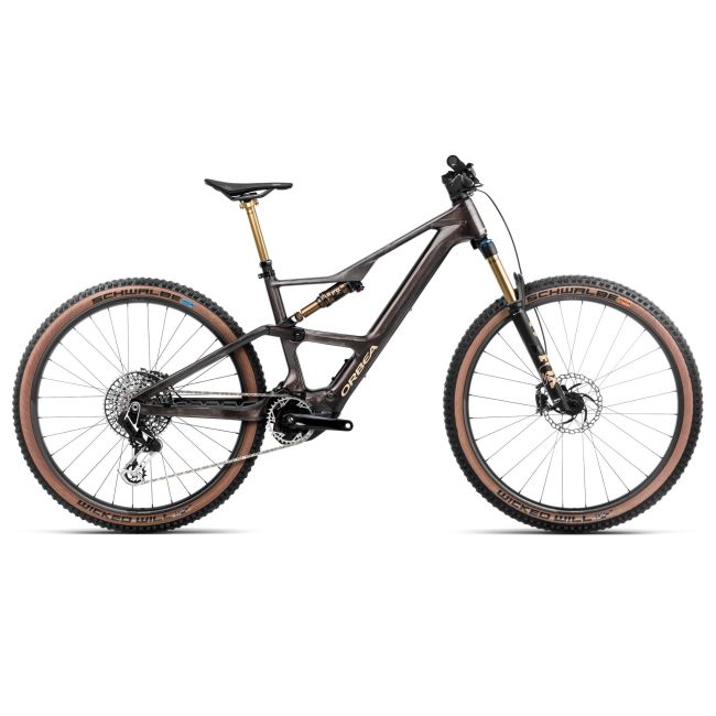 Bicicletă electrică eMTB Trail Orbea RISE SL M-LTD 630W - Cosmic Carbon View | Golden Sand (Gloss)