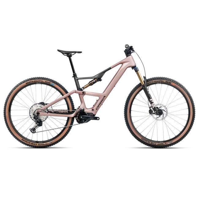 Bicicletă electrică eMTB Trail Orbea RISE SL M10 630W - Desert Rose | Carbon Raw (Matt)