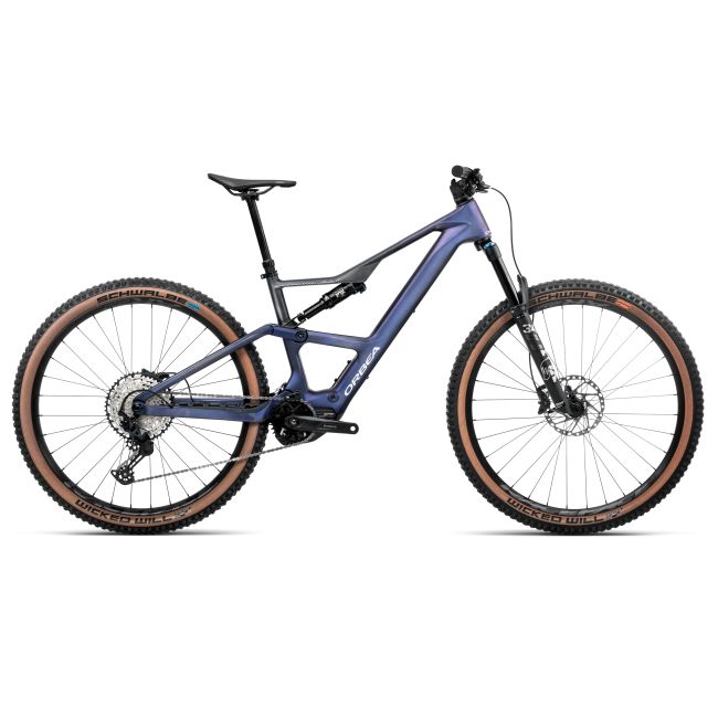 Bicicletă electrică eMTB Trail Orbea RISE SL M20 420W - Tanzanite Carbon View | Carbon Raw (Matt)