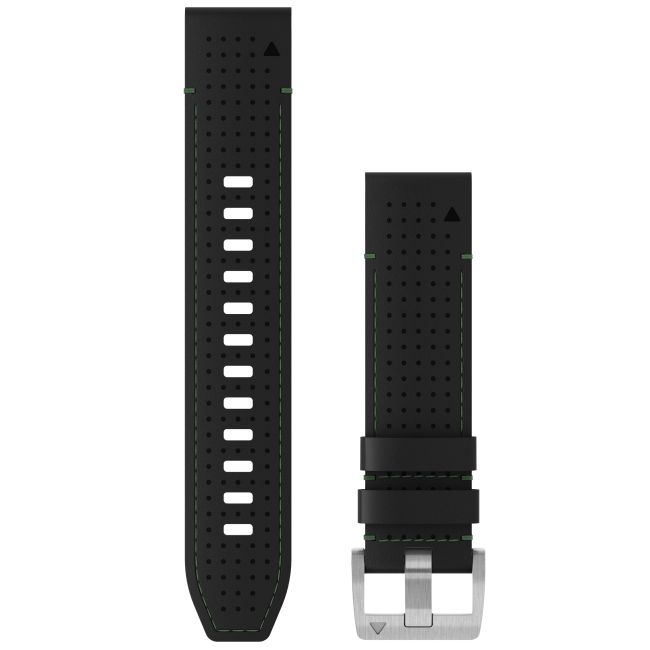 Garmin - curea piele - QuickFit 22 - MARQ 2 leather - black I green