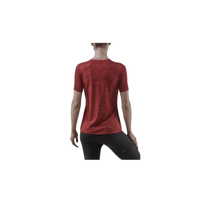 CEP - tricou tehnic - run shirt short sleeve W - dark red