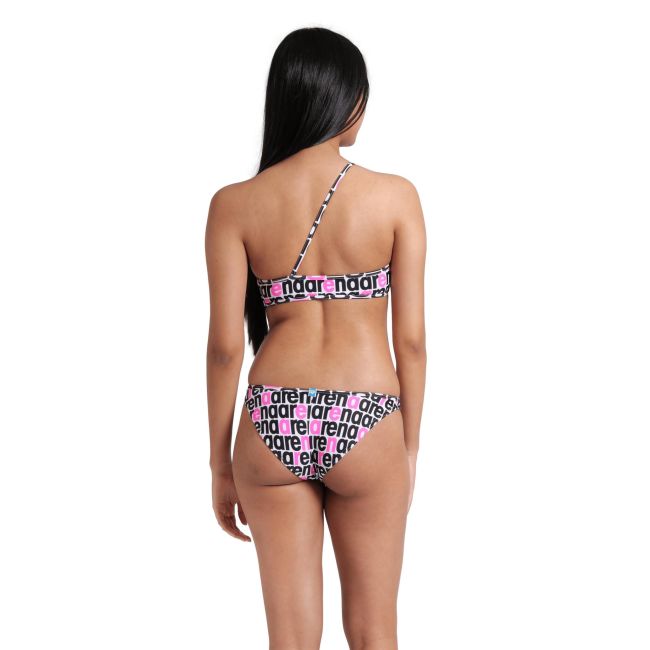 Arena - costum inot femei intreg - Logotype Swimsuit Single Shoulder - White Multi-Black