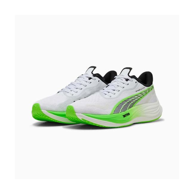 Puma - pantofi alergare - Velocity Nitro 3 Hyrox - PUMA White | Green Glare