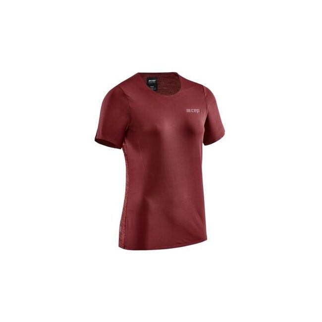 CEP - tricou tehnic - run shirt short sleeve W - dark red