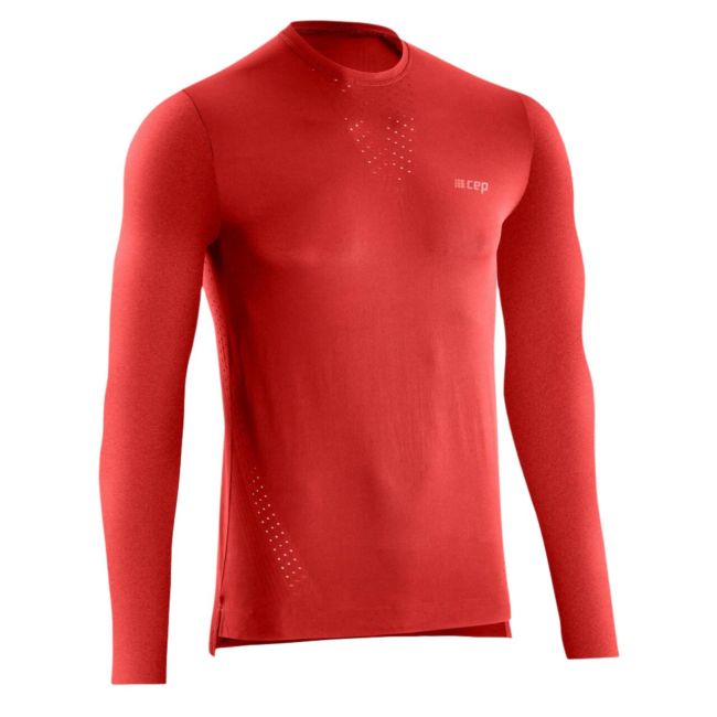 CEP - bluza cu maneca lunga - run ultralight shirt long sleeve - lava