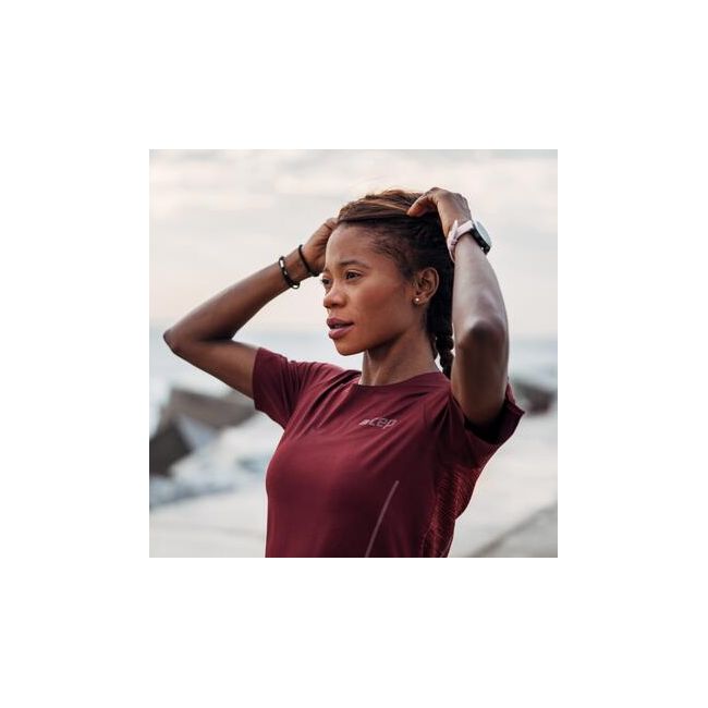 CEP - tricou tehnic - run shirt short sleeve W - dark red