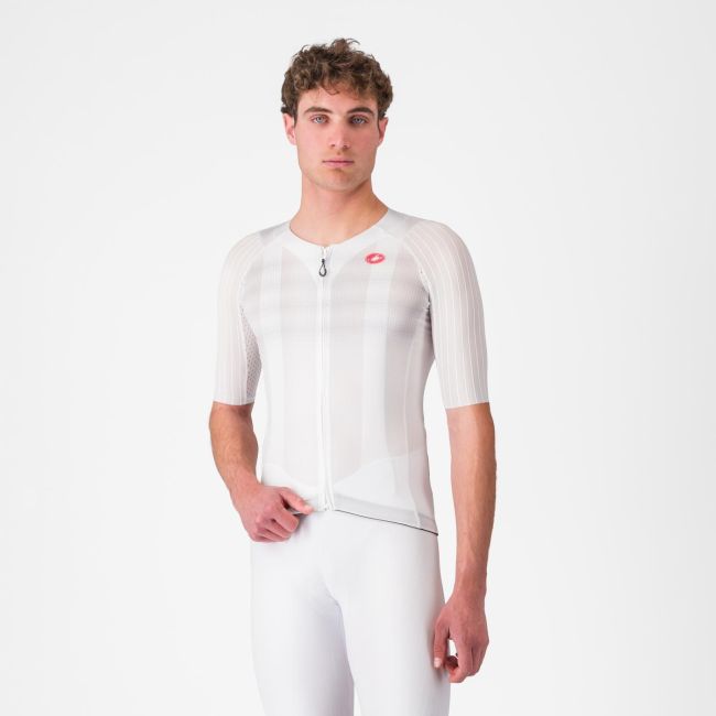 Castelli - tricou ciclism maneca scurta race fit - Aero Race 8S Jersey - 18-36 gr C - alb