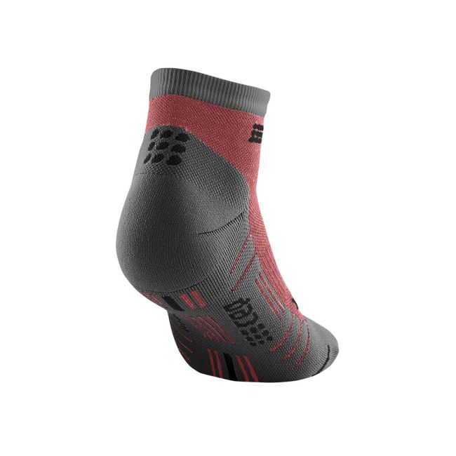 CEP - sosete compresie peste glezna - hiking light merino low-cut socks - berry | grey