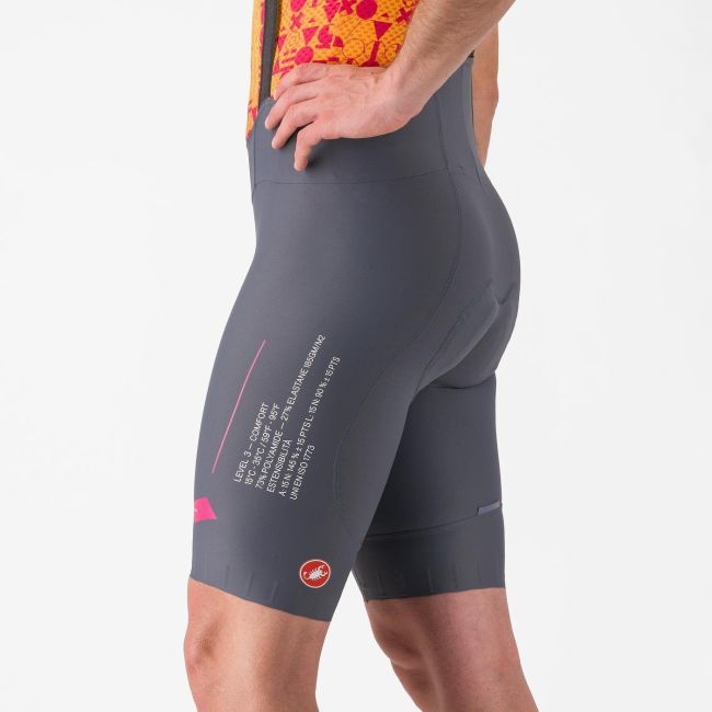 Castelli - pantaloni ciclism scurti cu bretele - Espresso R--A/D Bibshort - gri inchis Smokey