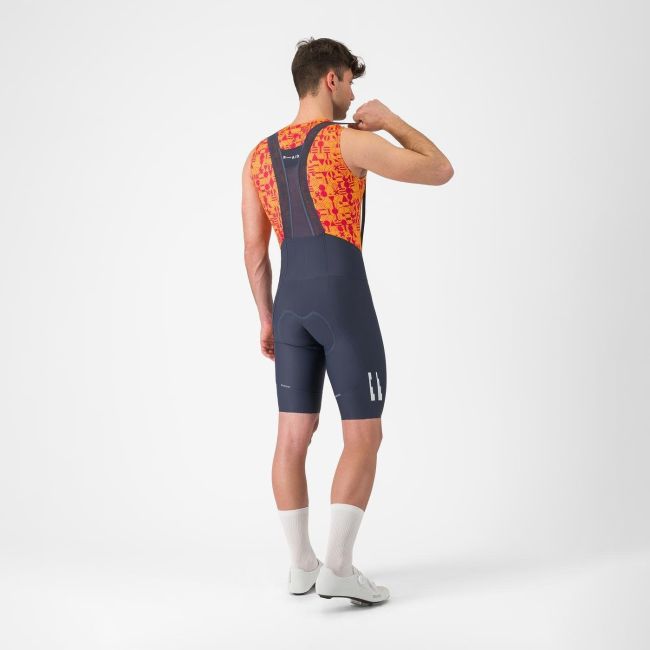 Castelli - pantaloni ciclism scurti cu bretele - Espresso R--A/D Bibshort - albastru Twilight