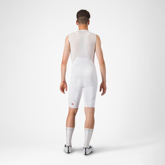 Castelli - pantaloni ciclism scurti cu bretele - Free Aero Race S Bibshort - alb