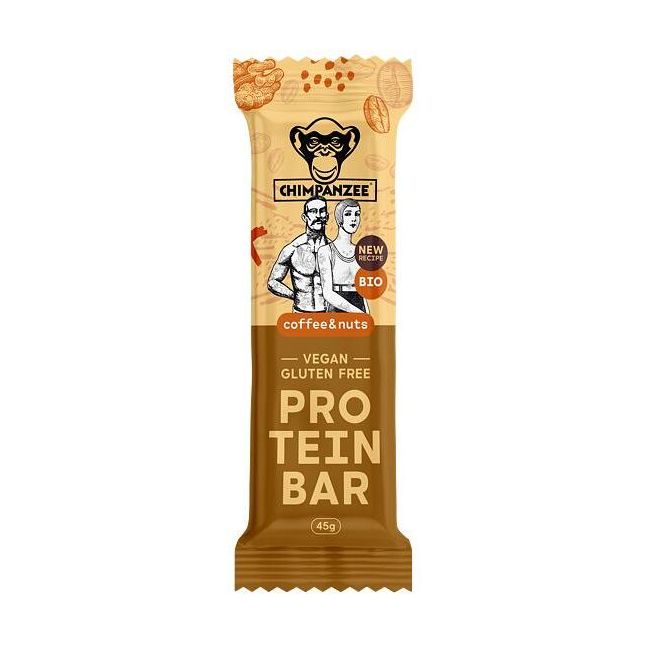Chimpanzee - baton protein bar vegan fara gluten - Coffee nuts (cafea si nuci) - 45g