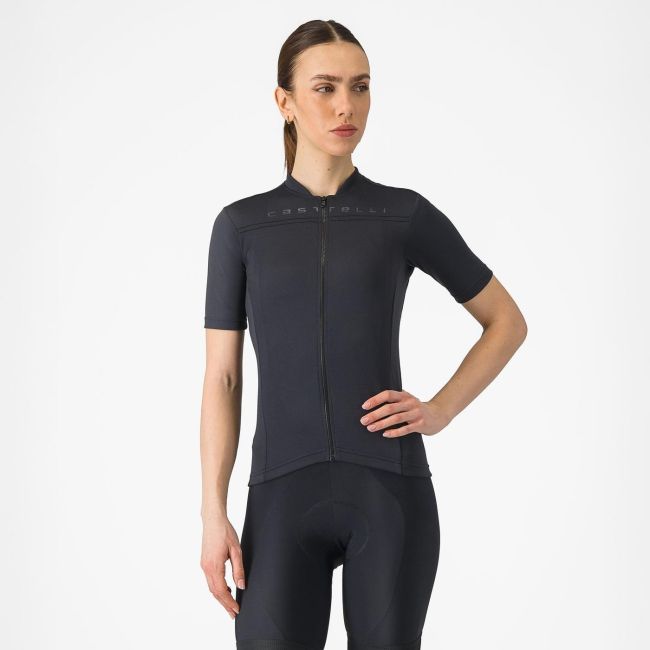 Castelli - tricou ciclism maneca scurta regular fit - Anima 4 W Jersey - 18-32 gr C - negru deschis