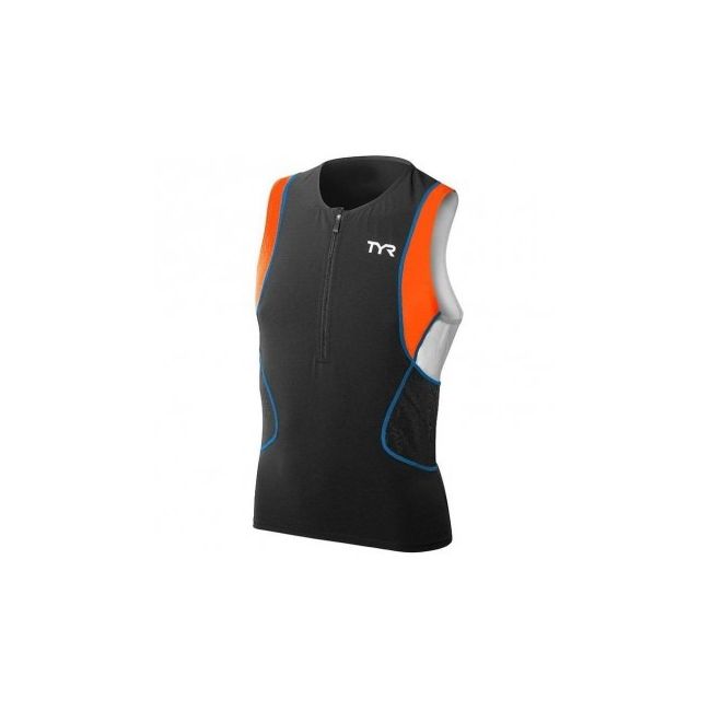 TYR - bluza fara maneci triatlon - Competitor Singlet - negru I albastru I portocaliu