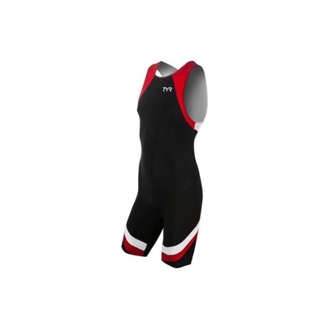 TYR - trisuit carbon cu fermoar pe spate - negru rosu
