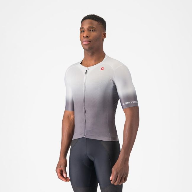 Castelli - tricou ciclism maneca scurta tailored fit cu protectie solara - Upf Jersey - 20-38 gr C - gri argintiu
