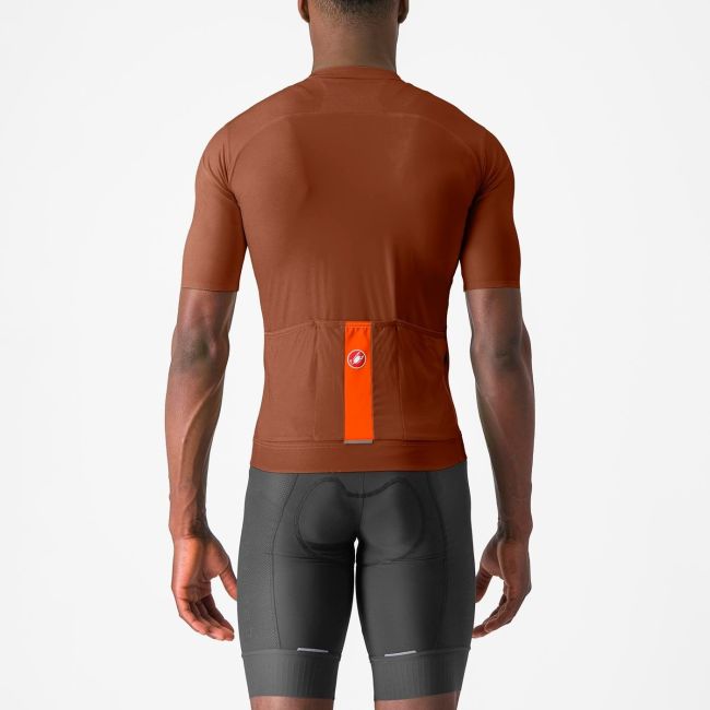 Castelli - tricou ciclism maneca scurta regular fit - Prologo Lite Jersey - 16-38 gr C - grena | portocaliu