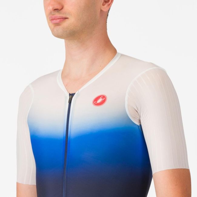 Castelli - costum triatlon cu maneca scurta - Pr 2 Speed Suit - albastru | alb