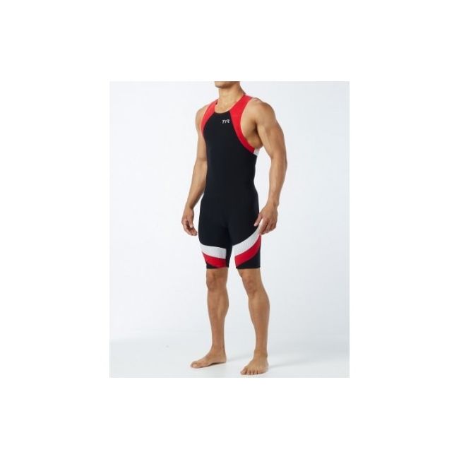 TYR - trisuit carbon cu fermoar pe spate - negru rosu