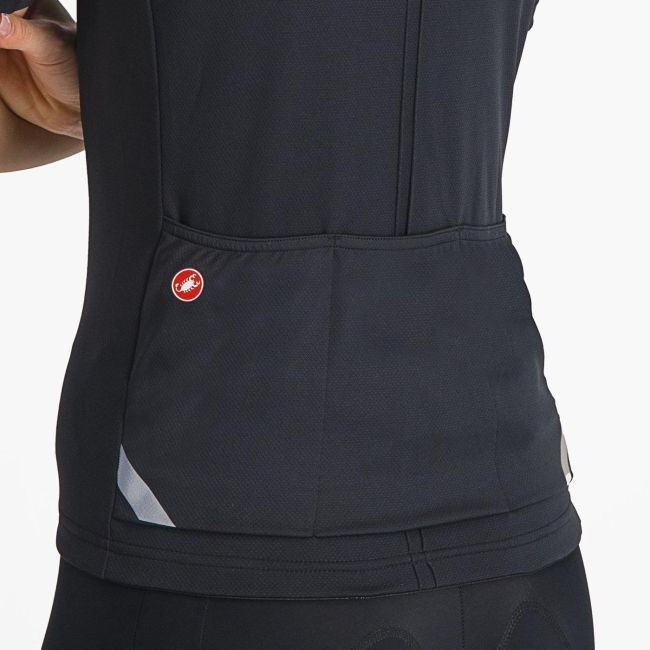Castelli - tricou ciclism maneca scurta regular fit - Anima 4 W Jersey - 18-32 gr C - negru deschis
