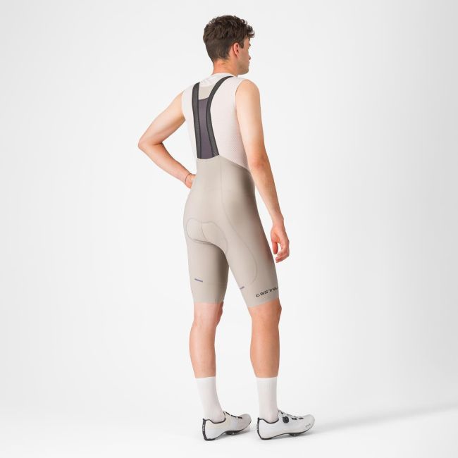 Castelli - pantaloni ciclism scurti cu bretele - Espresso Bibshort - 15-35 gr C - argila